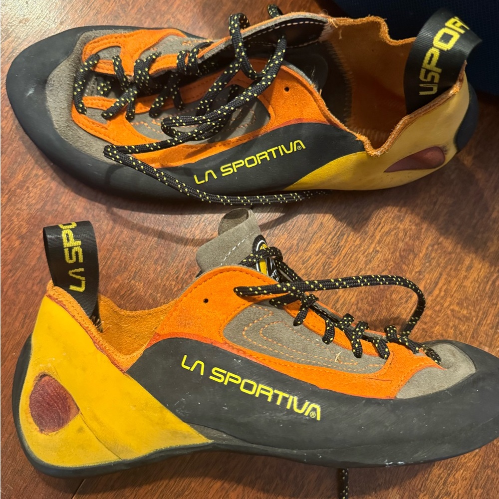 La Sportiva climbing shoes.